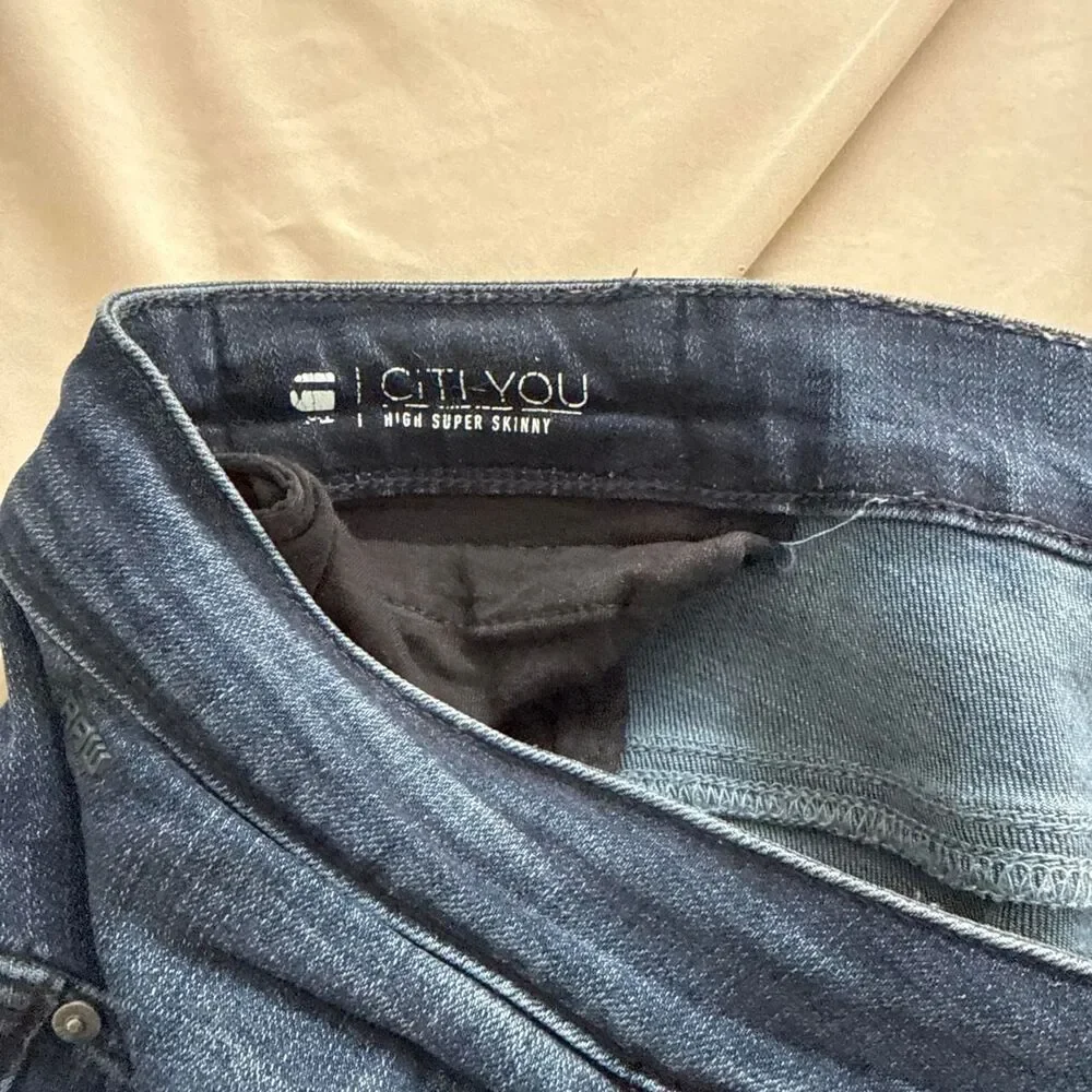G-star Men's Navy and Blue Jeans